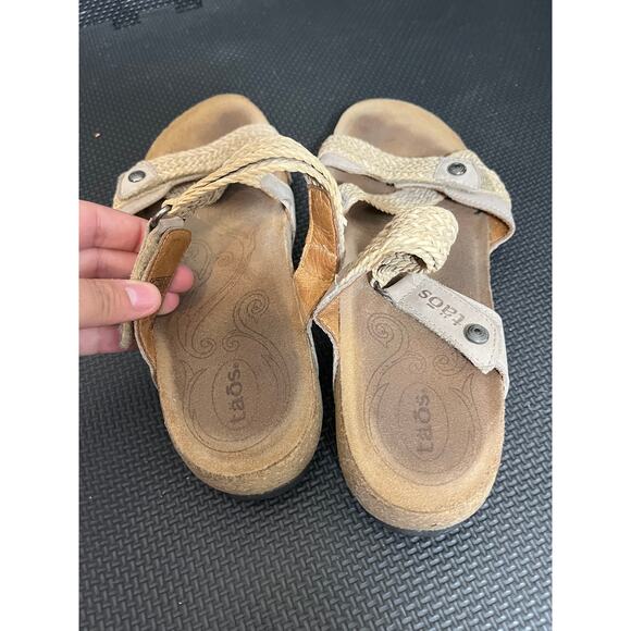 Taos Fabulous Lightweight Slide Cork Wedge Comfortable Carmel Sandals 9-9.5 - Picture 6 of 7